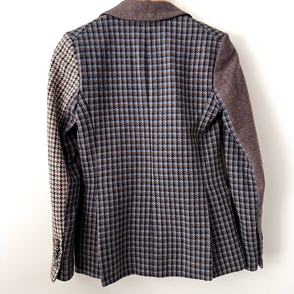 VERONICA BEARD | Faustine Dickey Houndstooth Mixed Media Jacket Blue Multi 00 - Picture 8 of 14